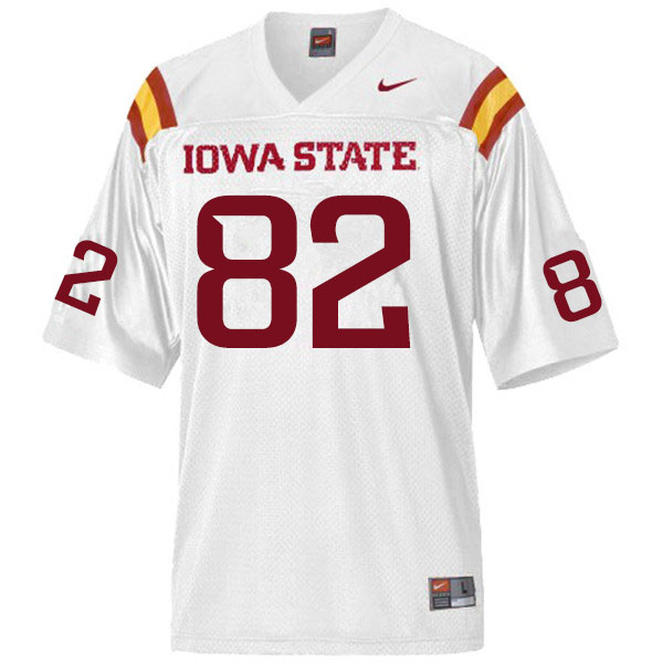 Men #82 Landen Akers Iowa State Cyclones College Football Jerseys Sale-White - Click Image to Close